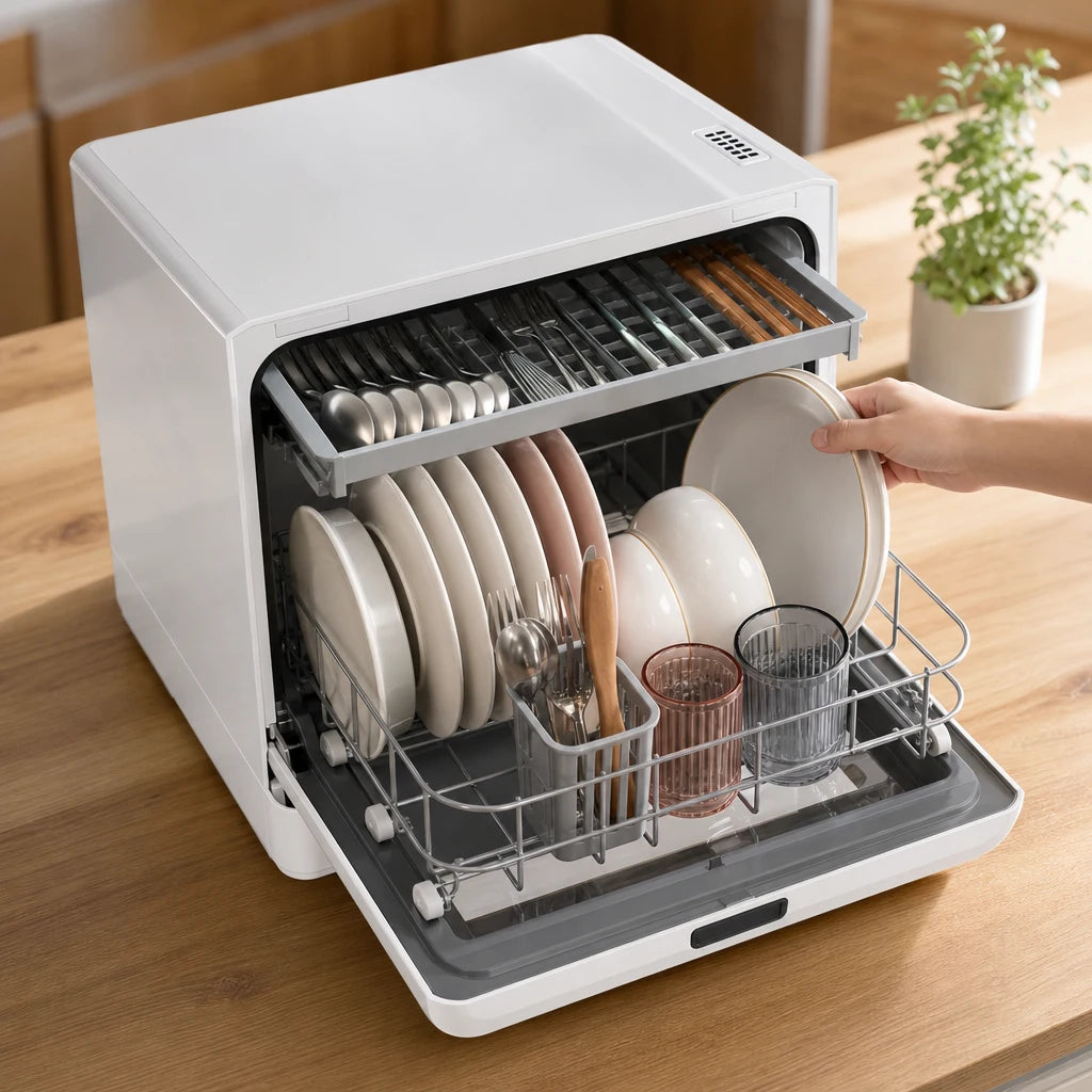 Mini Lave-Vaisselle de Comptoir 6 Couverts avec Séchage